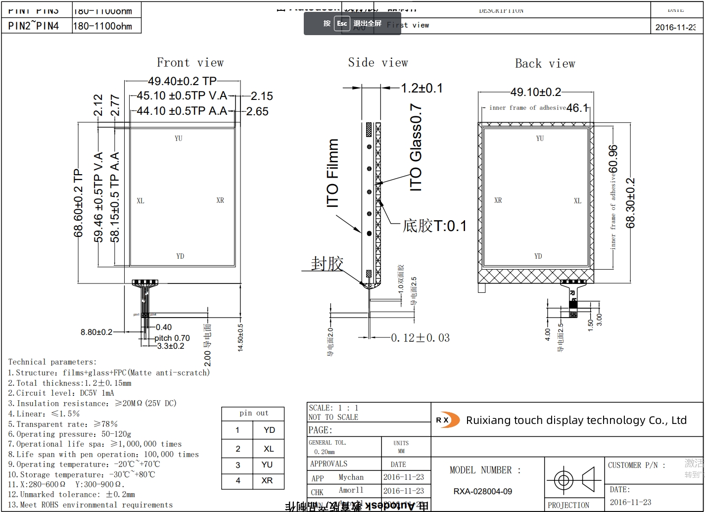 resistive touch supplier
